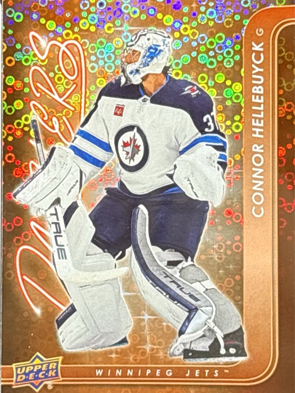Upper Deck Dazzler Conner Hellebuyck Winnipeg Jets Goalie Trading Card